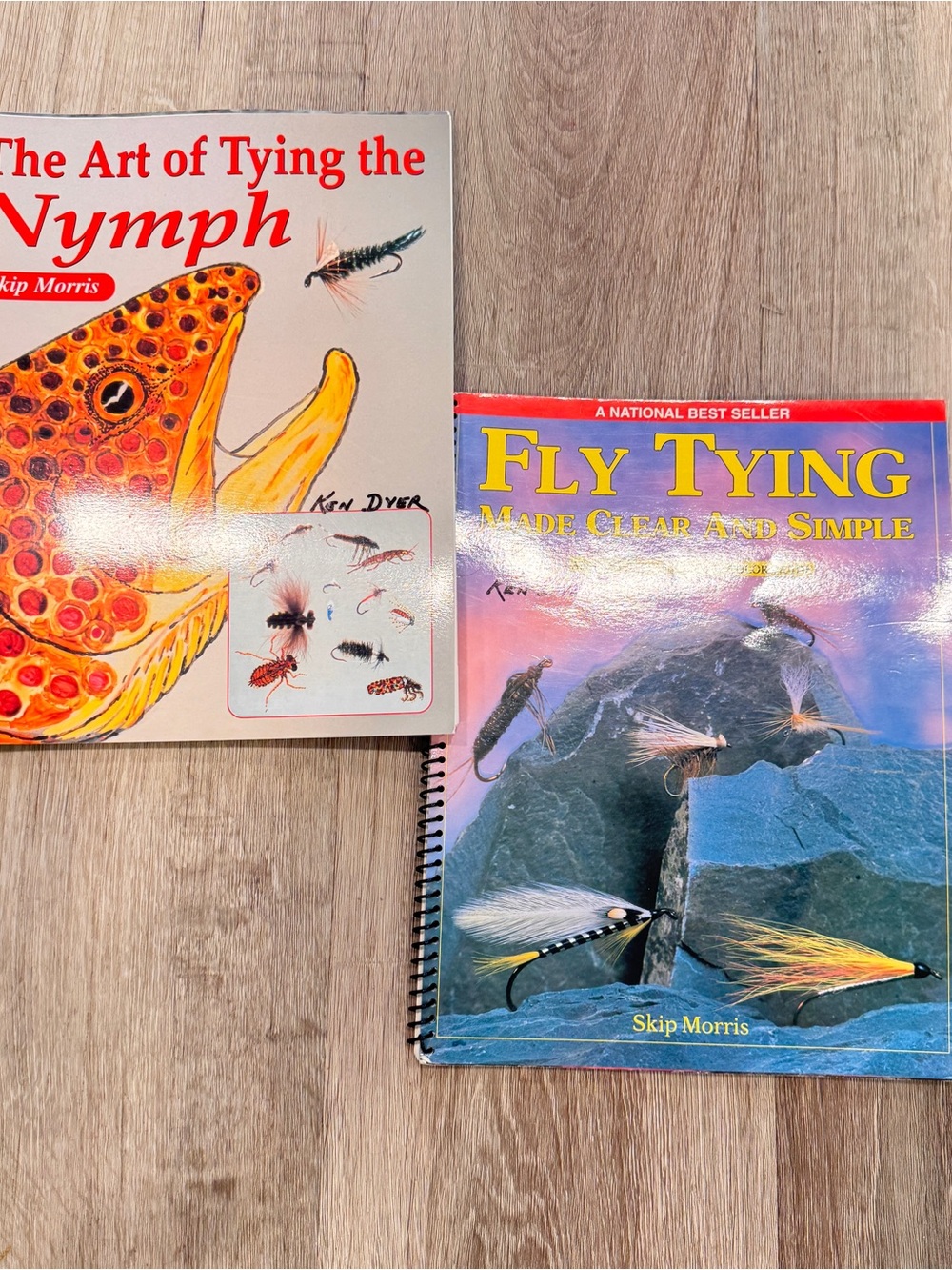Vintage Tying Fishing Books Skip Morris Lot Of 2 Spiral Bound 1992 1993 Nymph
